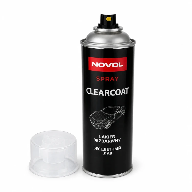 Novol Clearcoat lakier bezbarwny w sprayu z odkrytym rozpylaczem