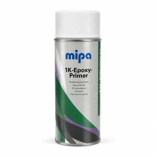 Podkład epoksydowy w sprayu Mipa 1K Epoxy Primer szary mat 400 ml – widok z przodu