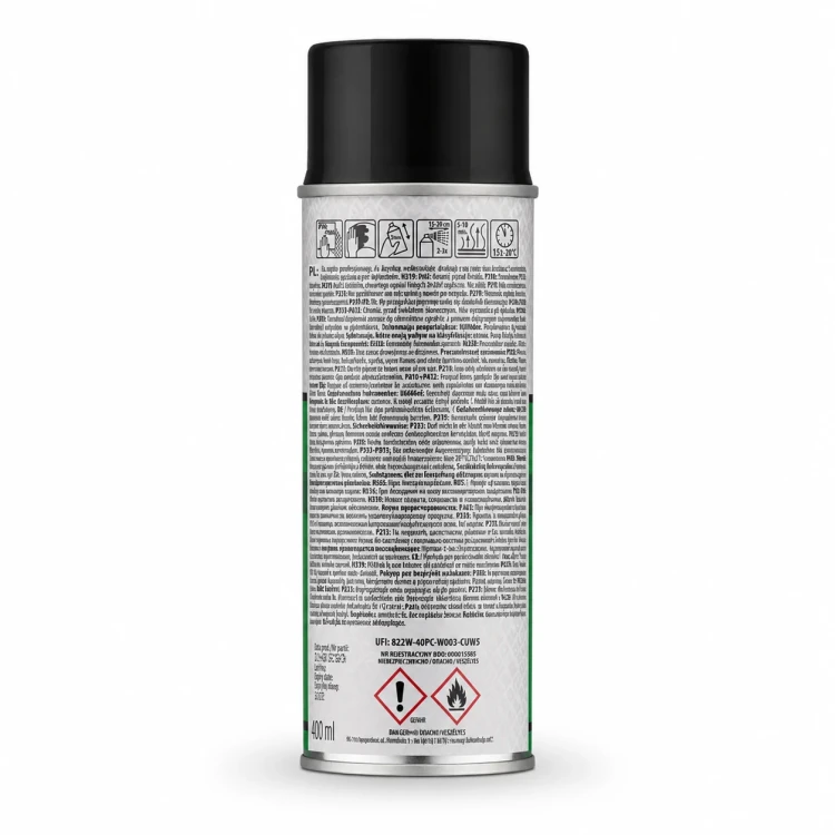 Lakier do felg BOLL Rally czarny połysk spray 400 ml – etykieta z tyłu