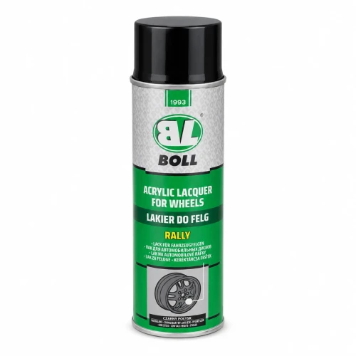 Lakier do felg BOLL Rally czarny połysk spray 400 ml – widok z przodu