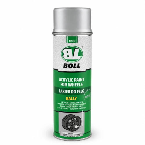 Lakier do felg BOLL Rally srebrny spray 400 ml – widok z przodu