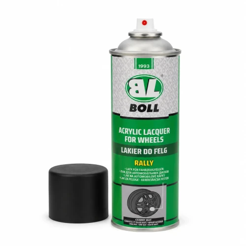 Lakier do felg BOLL Rally czarny mat 500 ml z odkrytą dyszą i korkiem