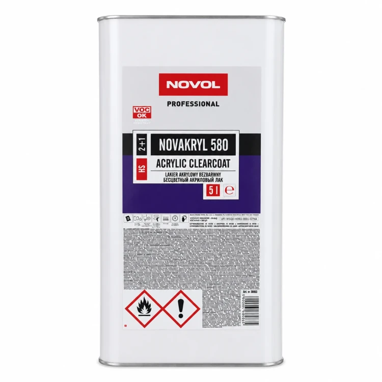 Lakier akrylowy bezbarwny Novol Novakryl 580 HS 5 l