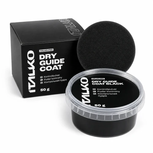Czarny puder kontrolny ITALKO Dry Guide Coat 50 g z gąbką do aplikacji