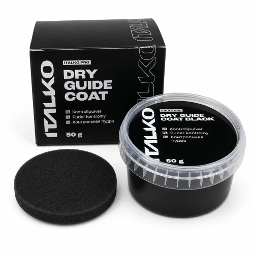 ITALKO Dry Guide Coat czarny puder kontrolny 50 g z aplikatorem i opakowaniem