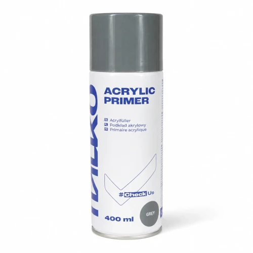 Podkład akrylowy w sprayu Italko Acrylic Primer Grey 400 ml widok opakowania z przodu