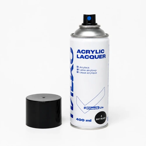 Lakier akrylowy w sprayu Italko Acrylic Lacquer Matt Black 400 ml bez kapturka