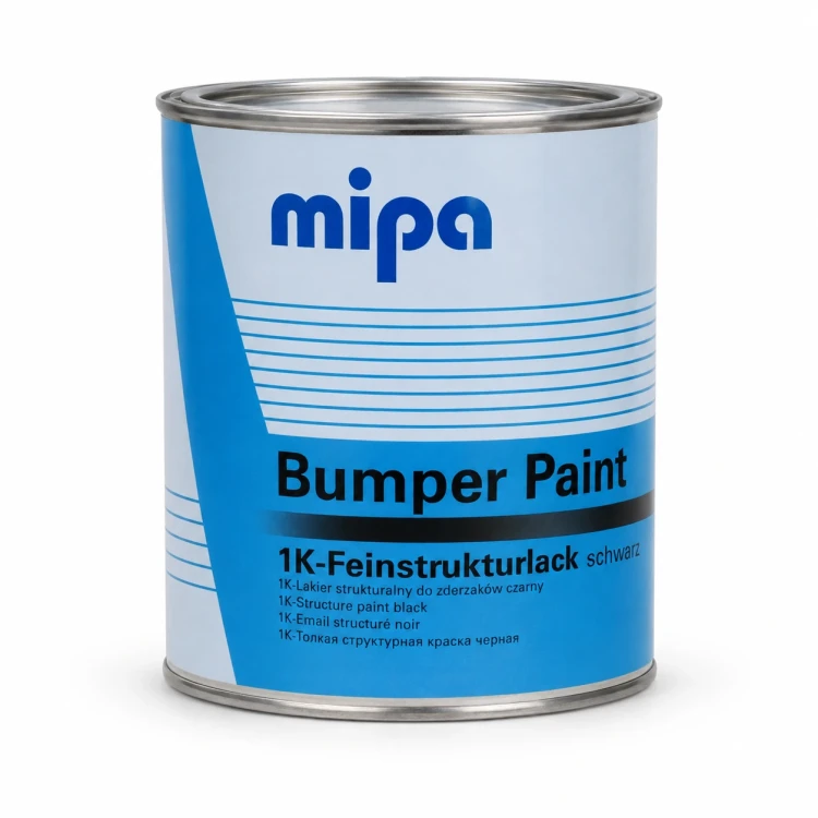 Czarny lakier strukturalny do zderzaków Mipa Bumper Paint 1 l widok opakowania z przodu