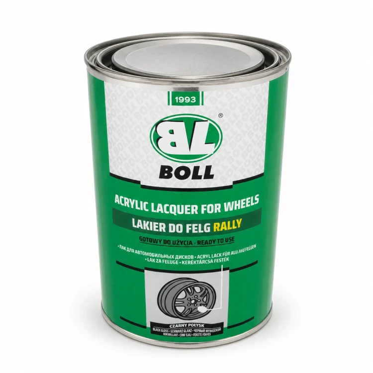 BOLL Rally czarny połysk – lakier do felg z widocznym wieczkiem puszki