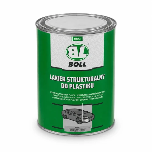 BOLL lakier strukturalny do plastiku szary – widok z przodu