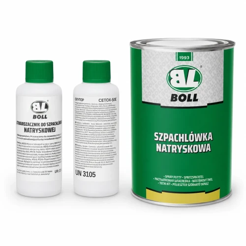 BOLL szpachlówka natryskowa z utwardzaczem – zestaw na białym tle