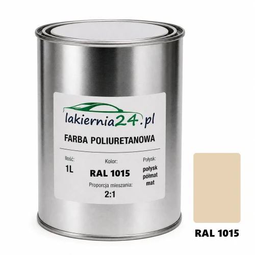 Mipa PU 240 farba poliuretanowa 2K 1L RAL 1015 – puszka i próbnik koloru