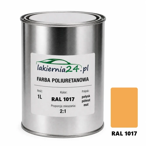 Mipa PU 240 farba poliuretanowa 2K 1L RAL 1017 – puszka i próbnik koloru