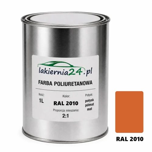Mipa PU 240 farba poliuretanowa 2K 1L RAL 2010 – puszka i próbnik koloru