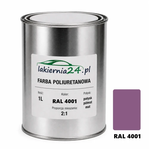Mipa PU 240 farba poliuretanowa 2K 1L RAL 4001 – puszka i próbnik koloru