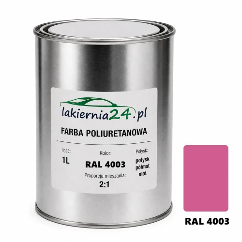 Mipa PU 240 farba poliuretanowa 2K 1L RAL 4003 – puszka i próbnik koloru