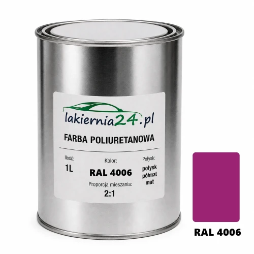 Mipa PU 240 farba poliuretanowa 2K 1L RAL 4006 – puszka i próbnik koloru