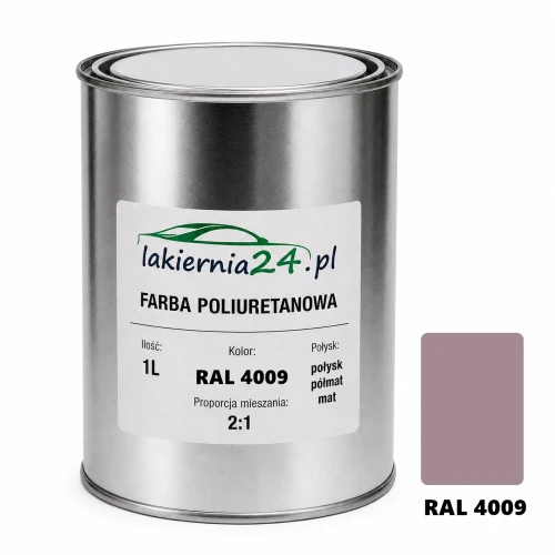 Mipa PU 240 farba poliuretanowa 2K 1L RAL 4009 – puszka i próbnik koloru