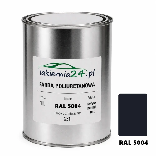 Mipa PU 240 farba poliuretanowa 2K 1L RAL 5004 – puszka i próbnik koloru