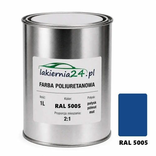 Mipa PU 240 farba poliuretanowa 2K 1L RAL 5005 – puszka i próbnik koloru