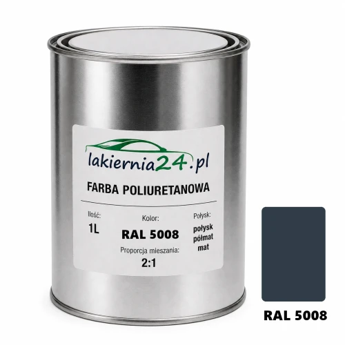 Mipa PU 240 farba poliuretanowa 2K 1L RAL 5008 – puszka i próbnik koloru