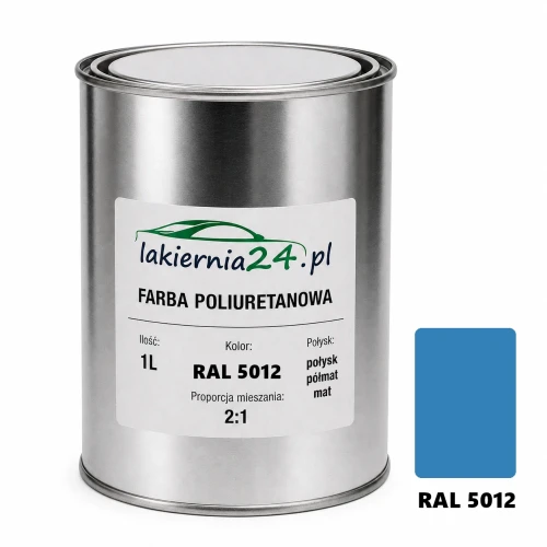 Mipa PU 240 farba poliuretanowa 2K 1L RAL 5012 – puszka i próbnik koloru