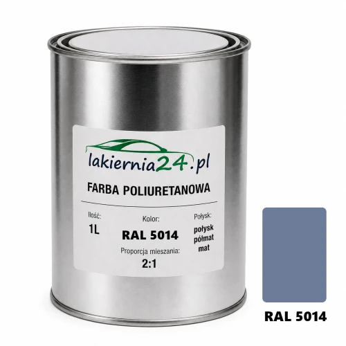 Mipa PU 240 farba poliuretanowa 2K 1L RAL 5014 – puszka i próbnik koloru