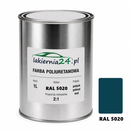Mipa PU 240 farba poliuretanowa 2K 1L RAL 5020 – puszka i próbnik koloru