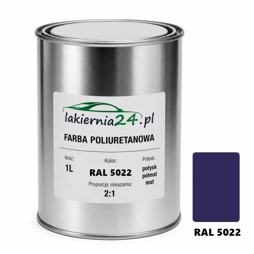 Mipa PU 240 farba poliuretanowa 2K 1L RAL 5022 – puszka i próbnik koloru