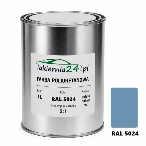 Mipa PU 240 farba poliuretanowa 2K 1L RAL 5024 – puszka i próbnik koloru