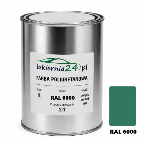 Mipa PU 240 farba poliuretanowa 2K 1L RAL 6000 – puszka i próbnik koloru