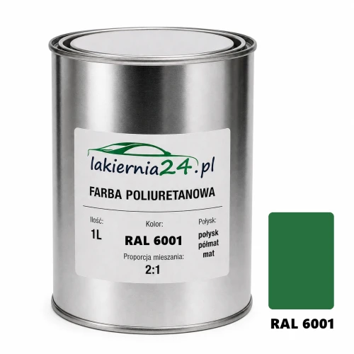 Mipa PU 240 farba poliuretanowa 2K 1L RAL 6001 – puszka i próbnik koloru