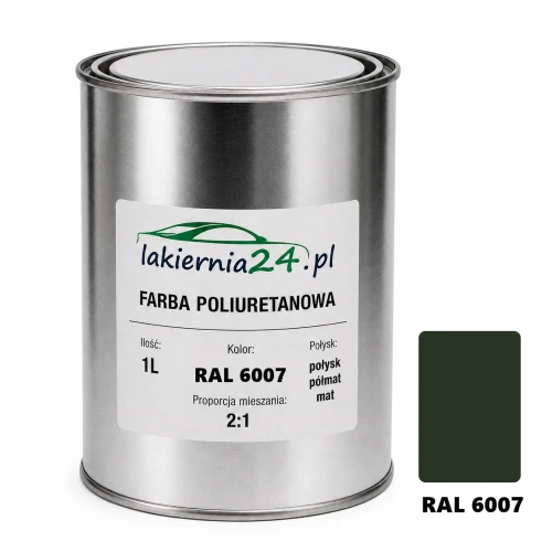 Mipa PU 240 farba poliuretanowa 2K 1L RAL 6007 – puszka i próbnik koloru
