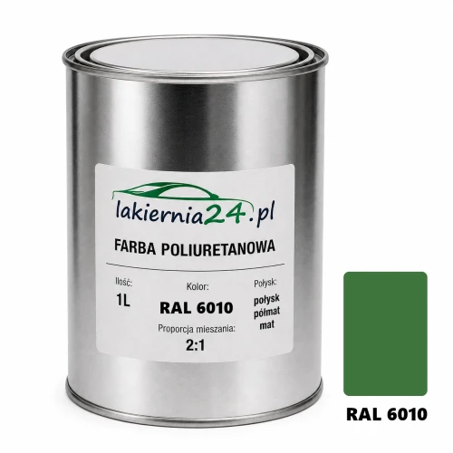Mipa PU 240 farba poliuretanowa 2K 1L RAL 6010 – puszka i próbnik koloru
