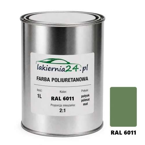 Mipa PU 240 farba poliuretanowa 2K 1L RAL 6011 – puszka i próbnik koloru