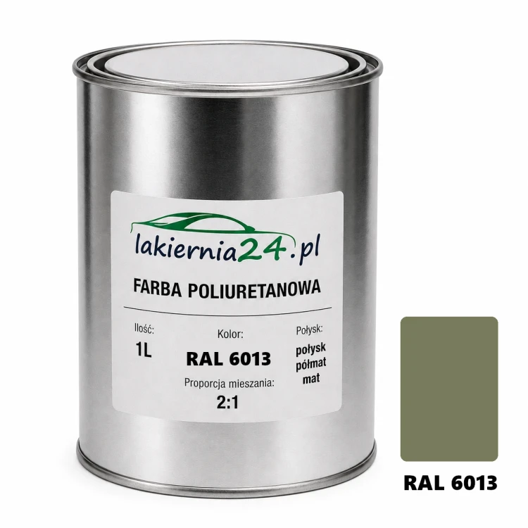 Mipa PU 240 farba poliuretanowa 2K 1L RAL 6013 – puszka i próbnik koloru