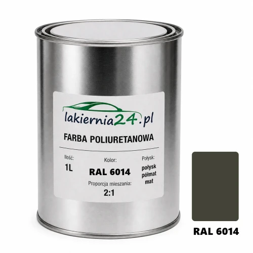 Mipa PU 240 farba poliuretanowa 2K 1L RAL 6014 – puszka i próbnik koloru