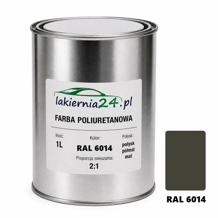 Mipa PU 240 farba poliuretanowa 2K 1L RAL 6014 – puszka i próbnik koloru