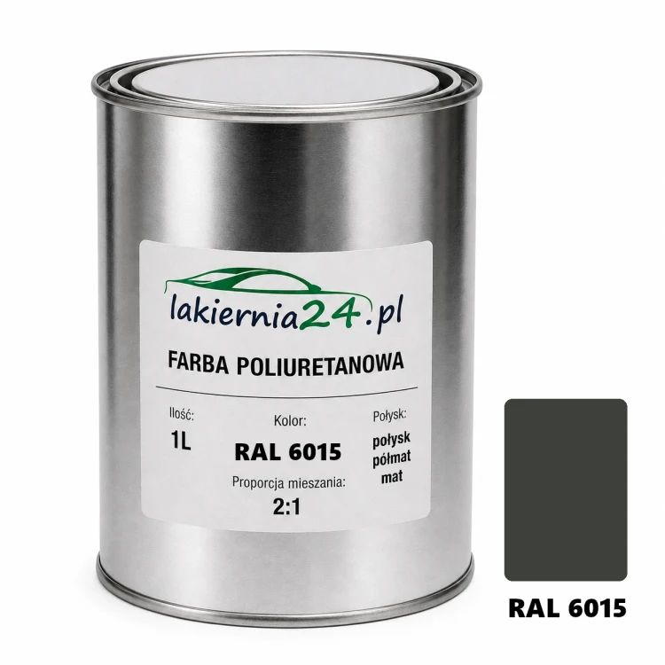 Mipa PU 240 farba poliuretanowa 2K 1L RAL 6015 – puszka i próbnik koloru