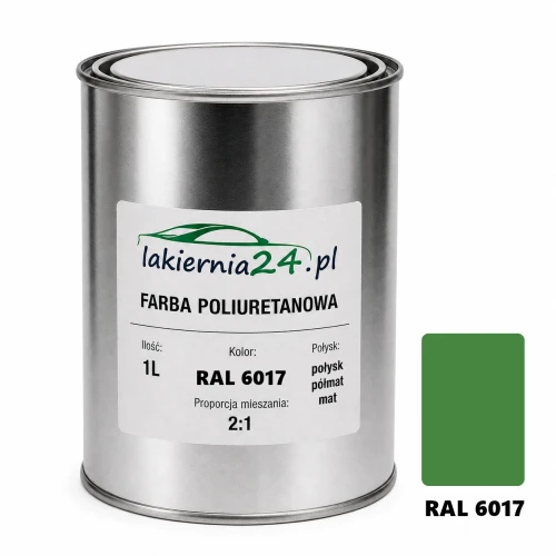 Mipa PU 240 farba poliuretanowa 2K 1L RAL 6017 – puszka i próbnik koloru