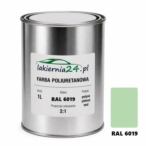 Mipa PU 240 farba poliuretanowa 2K 1L RAL 6019 – puszka i próbnik koloru