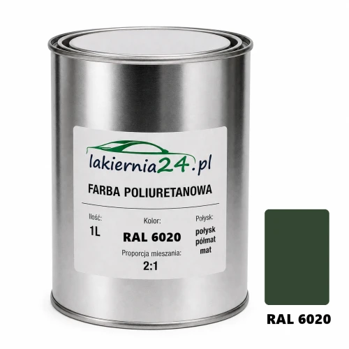 Mipa PU 240 farba poliuretanowa 2K 1L RAL 6020 – puszka i próbnik koloru