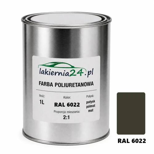 Mipa PU 240 farba poliuretanowa 2K 1L RAL 6022 – puszka i próbnik koloru