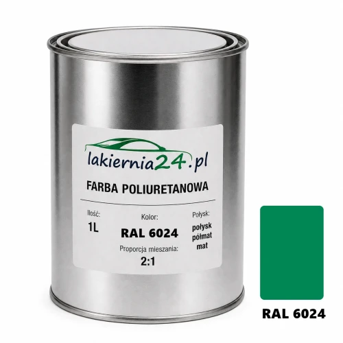 Mipa PU 240 farba poliuretanowa 2K 1L RAL 6024 – puszka i próbnik koloru