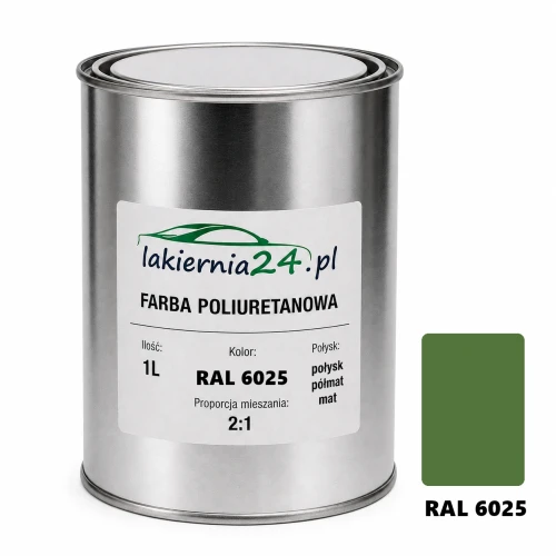 Mipa PU 240 farba poliuretanowa 2K 1L RAL 6025 – puszka i próbnik koloru
