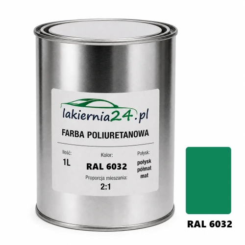 Mipa PU 240 farba poliuretanowa 2K 1L RAL 6032 – puszka i próbnik koloru