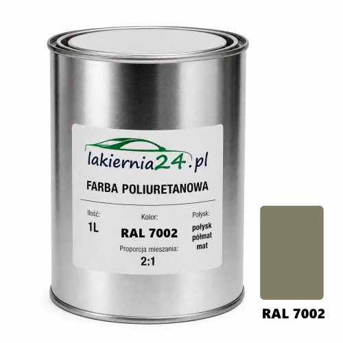 Mipa PU 240 farba poliuretanowa 2K 1L RAL 7002 – puszka i próbnik koloru