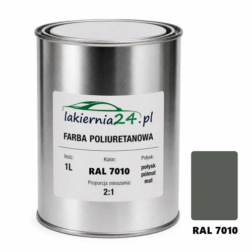 Mipa PU 240 farba poliuretanowa 2K 1L RAL 7010 – puszka i próbnik koloru