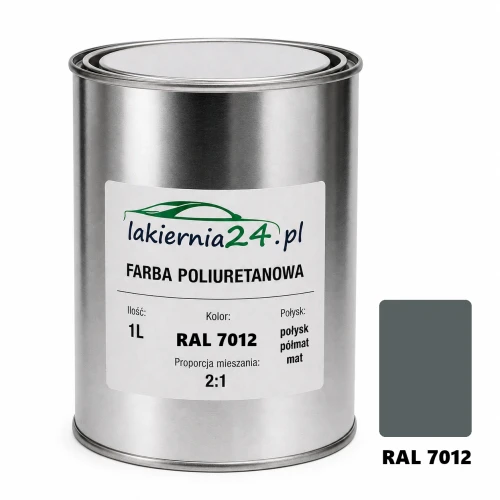 Mipa PU 240 farba poliuretanowa 2K 1L RAL 7012 – puszka i próbnik koloru