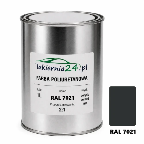 Mipa PU 240 farba poliuretanowa 2K 1L RAL 7021 – puszka i próbnik koloru